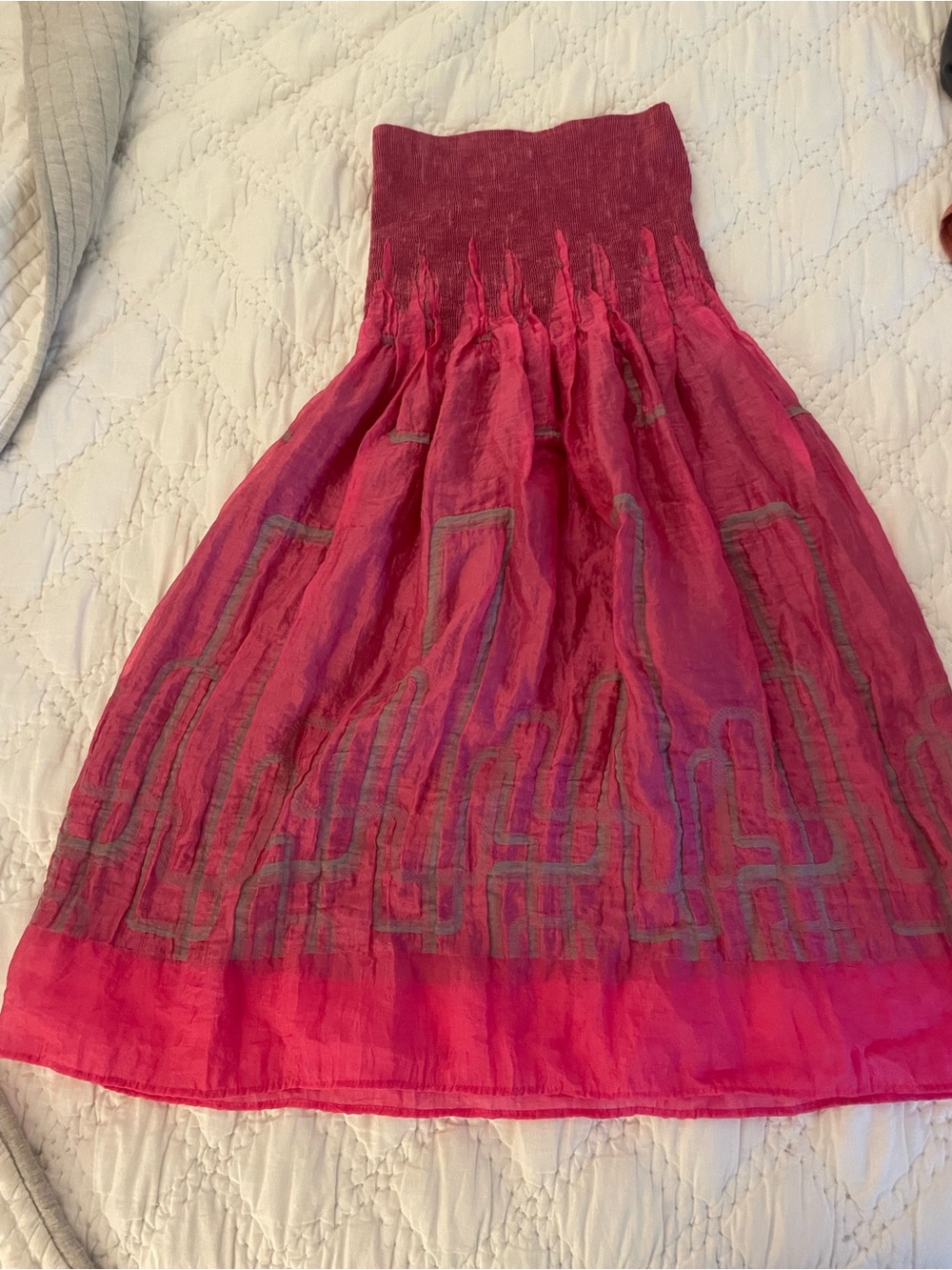 Lapis Dress Womens One Size Pink Strapless Elastic Top Stretch O/S  Convertible